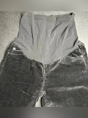 AG Adriano Goldschmied Size 28R Maternity Skinny Black Velvet Pants thumbnail 2