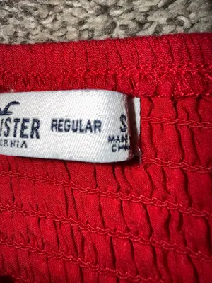 Hollister Red Smocked Off-the-Shoulder Sweetheart Romper thumbnail 3