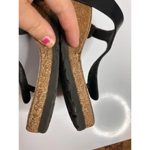 Birkenstock Gizeh Sandals Womens 40 Black Fair Thong Cork Footbed T-Strap thumbnail 9