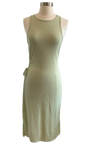 Sleeveless Knit Midi Dress With Cut Out Tie Side By Planet Gold thumbnail 2