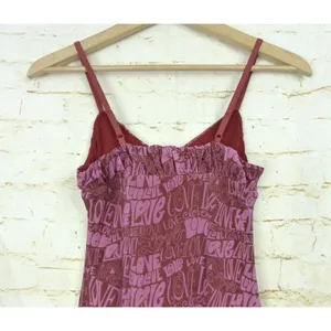Urban Outfitters Love Mesh Tank Top Women S Pink Brown Sheer Cami Cut Hem Y2K thumbnail 13