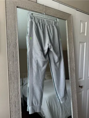 Dudley Stephens Women’s Gray Jogger Pants Elastic Waist Pockets Green Logo XS thumbnail 2