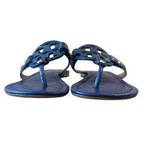 Tory Burch‎ Miller Laguna Blue Snake Embossed Sandals 7.5 thumbnail 2