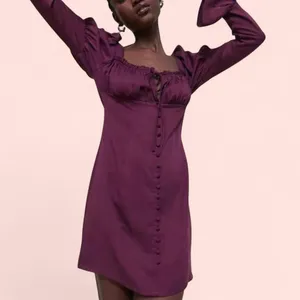 Urban Outfitters Burgundy Milkmaid Dress Eggie Nirvana Dress sz XS thumbnail 2