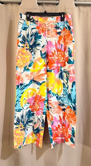 D&Co. Beach Bright Floral Wide-Leg Women's Pants - Multi thumbnail 1