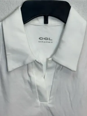 OGL Move Women’s Small White Sleeveless Polo Top Built In Bra Padded Stretch NWT thumbnail 6