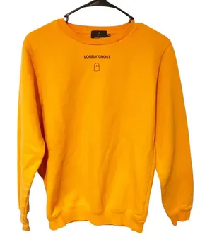 Lonely Ghost Size Medium‎ Text Me When You Get Home Orange Sweatshirt thumbnail 1