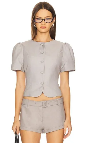 LIONESS Femme Blouse in Grey XLarge New Womens Cropped Jacket Blazer thumbnail 1