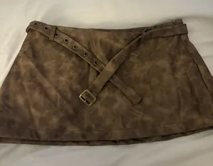 SheIn Brown suade skort thumbnail 1