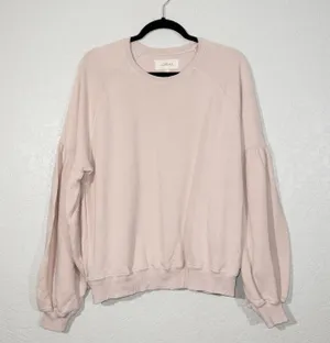 The Great Rose Water Bishop Sleeve Distressed Sweatshirt Size 2 thumbnail 1
