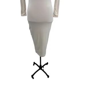 SER.O.YA Irene Twist Cutout Midi Dress White Long Sleeve Bodycon Size XS‎ thumbnail 7