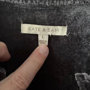 Kate & Sam Whimsygoth Dress Velvet Grey Large Tiered Dress Witchy Boho Stretch thumbnail 2