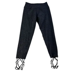 Beyond Yoga S Small‎ Space-Dye Strappy Hem Ballet Leggings Black Steel SM15AW thumbnail 2