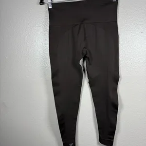 SET Active Dark Brown High-Waist Leggings & V-Neck Sports Bra Set SZ:XL thumbnail 4