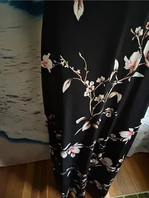 White House Black Market Womens Black Floral V-Neck Maxi Dress SM thumbnail 8