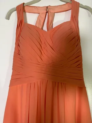 Y2K Azazie Coral Chiffon Evening Gown/ Prom Dress thumbnail 2
