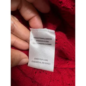 Calvin Klein Red Pointelle Knit V-Neck Sweater Dress Large thumbnail 6