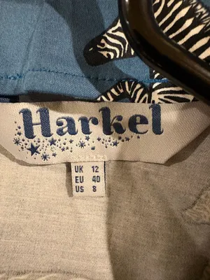 Harkel dress novelty zebra print whimsical blue sweetheart neck sz 8 M thumbnail 4