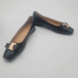 C.Paravano Flats Women Shoes US 7.5 EUR 38 Black Square Toe Metal Buckles Ballet thumbnail 8