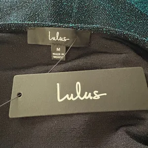 Lulus Forever Your Girl‎ Bodycon Mini Dress Dark Teal Metallic Hoco Size Medium thumbnail 5