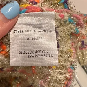 Strut & Bolt Colorful Festive Sweater Large NWT Rainbow‎ Metallic Chunky Knit thumbnail 8