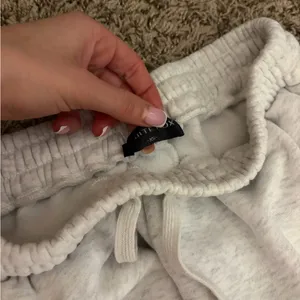 White Fox Boutique Light Gray Joggers with Red Logo thumbnail 3