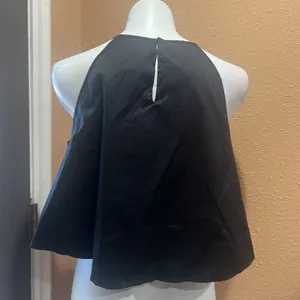 Zara black crop top blouse thumbnail 4
