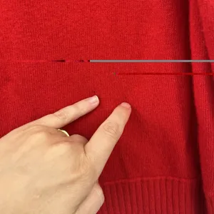 Women's Red Sweater Bianco & Blu Merino Wool Blend Christmas Bright Italy Relax thumbnail 7