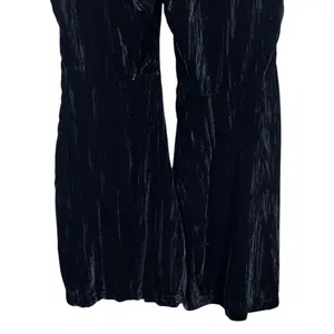 NWT Wrangler Retro Velvet Solid Flare Pants Black Boho High Rise Size 34x32 thumbnail 3