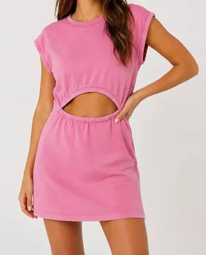 OFFLINE by Aerie Pink Cutout Mini Dress Size S Casual Lounge Athleisure thumbnail 1