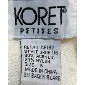 Koret Petites Women's Soft White Pull Over Sweater Size‎ S thumbnail 4