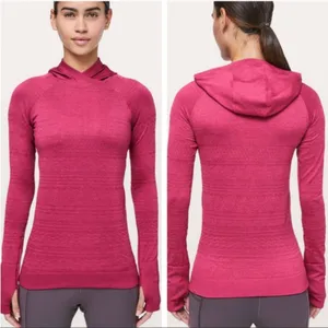 Lululemon rest less seamless hoodie violet red‎ pink thumbnail 2