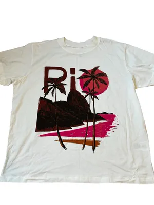 FARM Rio Short Sleeve Graphic T-Shirt Casual Classic Streetwear Size Large thumbnail 4
