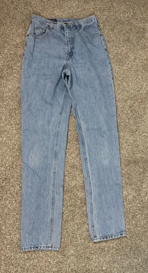 Lands End Vintage High Rise Straight Leg Jeans 10 Tall Made in USA Blue Denim thumbnail 1