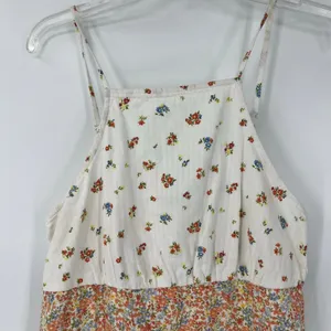 American Eagle Y2K Linen Blend Cottagecore Floral Sundress Medium Boho Coquette thumbnail 3