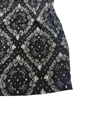 Garage Black White Paisley Outfit Bandana Crop Skirt Set Lace Small Women's thumbnail 2