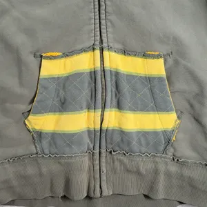 VTG Prvcy CA Full Zip Hoodie Jacket Womens‎ Large Green Yellow Distressed Thick thumbnail 15