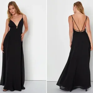 LULU's Elegant Wedding Special Event Sexy Flowy Maxi Gown • Medium NWOT thumbnail 2