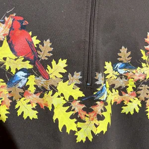 Artisan Vintage Double Collar 1/4 Zip Sweatshirt 90s Cardinal Fall Leaf Brown S thumbnail 3