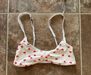 Skims Fits Everybody Picot Skimpy Scoop Bralette Ruby Heart Print Size XXS thumbnail 6