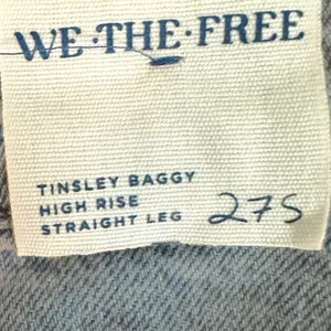 Free People Tinsley Baggy High Rise Jeans 90s Grunge Dirty Wash NWT 27 Short thumbnail 12