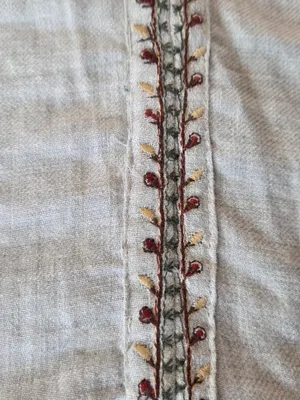 Max Studio Ecru Embroidered Peasant Blouse 3/4 sleeve Size Large Boho thumbnail 5