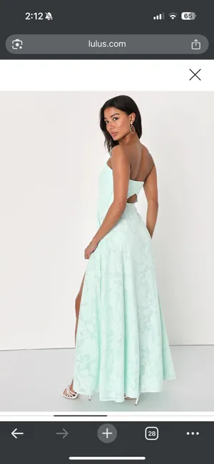 Garden of Romance Mint Green Floral Burnout Strapless Maxi Dress thumbnail 7