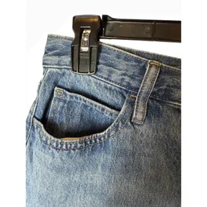 Uniqlo Denim Midi Skirt Women 10 Blue Medium Wash Front Slit Straight Jean thumbnail 5
