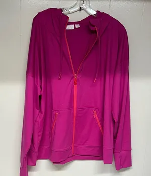 Belle by Kim Gravel Fuchsia Zip-Up lightweight jacket with Hood thumbnail 7