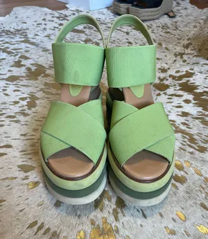 Paloma Barcelo Green Wedges Size 8.5 thumbnail 1