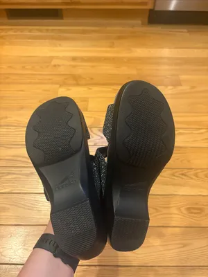 Dansko Sophie Black Shagreen Textured Leather Slide Buckle Sandal Size 9 thumbnail 5