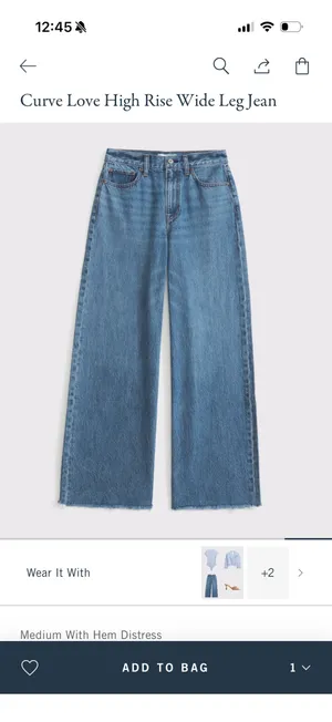 Abercrombie Curve Love Wide Leg Jeans thumbnail 3