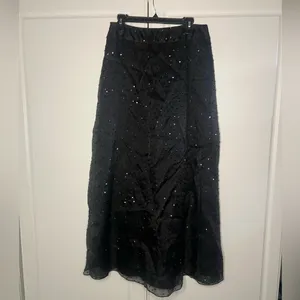 Tahari 100% Silk Beaded Maxi Skirt thumbnail 2