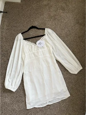 Princess Polly White Lace Trim Dress NWT thumbnail 6